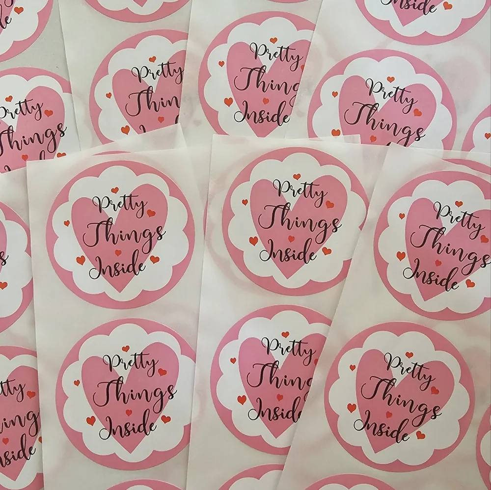96 Pretty Things Inside Stickers - Pink Heart